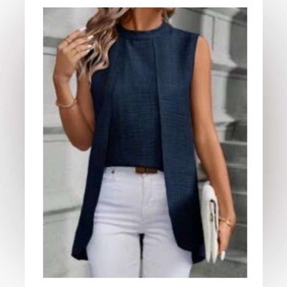 Sleeveless Navy Blue Women's Top